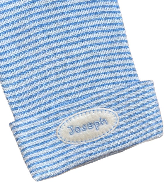 Newborn Hospital Hat Monogramed with Name! 1st Keepsake! Super Cute! Great Gift. For Boy or Girl!