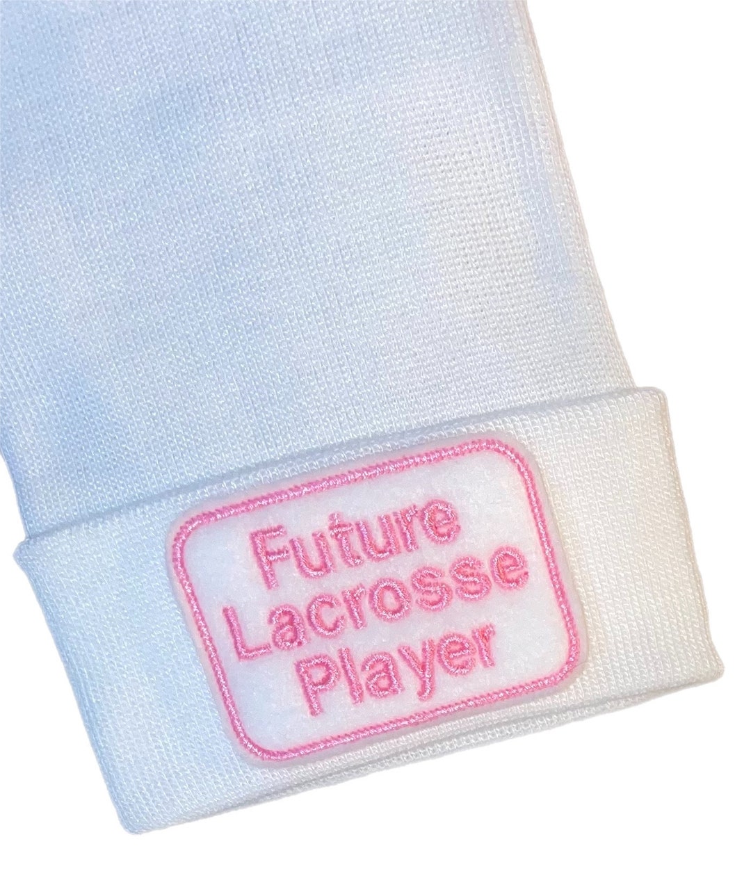 Newborn Hospital Hat Future Lacrosse Player. 1st Keepsake, Baby Boy Hat