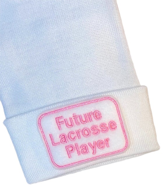 Newborn Hospital Hat Future Lacrosse Player. 1st Keepsake, Baby Boy Hat. Gender Reveal, Coming Home Hat, Cute Baby Gift
