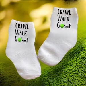 Baby/Toddler/Child Crawl Walk Golf Socks. Multiple sizes offered. Choos from 0-6 Months to 10 Years. Every Baby Needs. Cute Baby Gift!