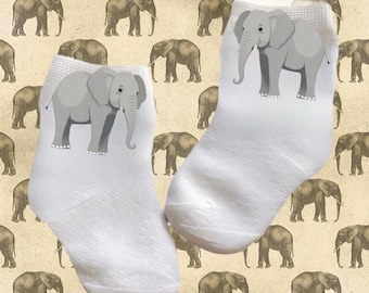 Baby/Toddler/Child Elephant Socks.Multiple sizes offered. Choose from 0-6 months to 10 years.  Every Baby Needs. Cute Baby Gift!