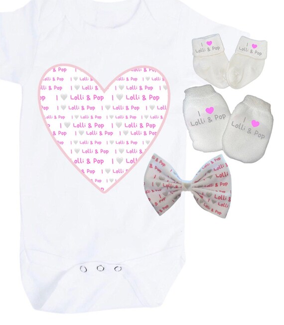 Bodysuit with I Love Lolli & Pop in heart Shape 1st Keepsake! GREaT GiFT!