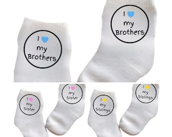 Baby/Toddler/Child I heart Socks. Multiple sizes offered. Choose from 0-6 months to 10 years.  Every Baby Needs. Cute Baby Gift!