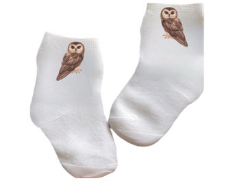 Baby/Toddler/Child Owl with or Without Name Socks Multiple sizes offered Choose from 0-6 months to 7 years Every Baby Needs Cute Baby Gift!