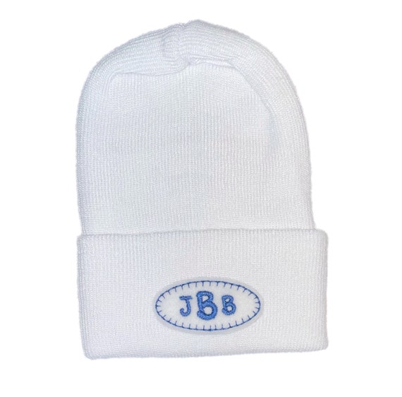 Baby Hospital Hat Monogramed with Initials! For a BOY or GIRL! You Choose Hat and Applique Color. 1st Keepsake! Super Cute! Personalized!