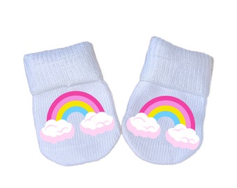 PREEMIE MITTENS Rainbow Baby and Sock Option! Preemie No Scratch Mittens AnD Or PREEMIE SoCKS!