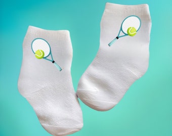 Baby/Toddler/Child Tennis Socks. Multiple sizes offered. Choose from 0-6 months to 10 years. Every Baby Needs. Cute Baby Gift!