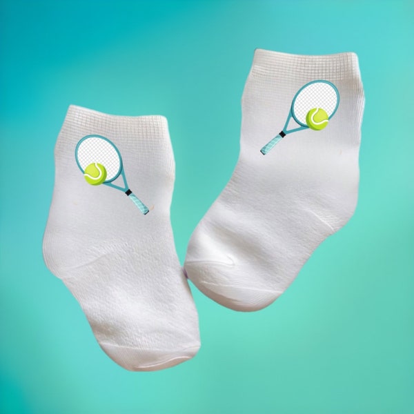 Baby/Toddler/Child Tennis Socks. Multiple sizes offered. Choose from 0-6 months to 10 years. Every Baby Needs. Cute Baby Gift!