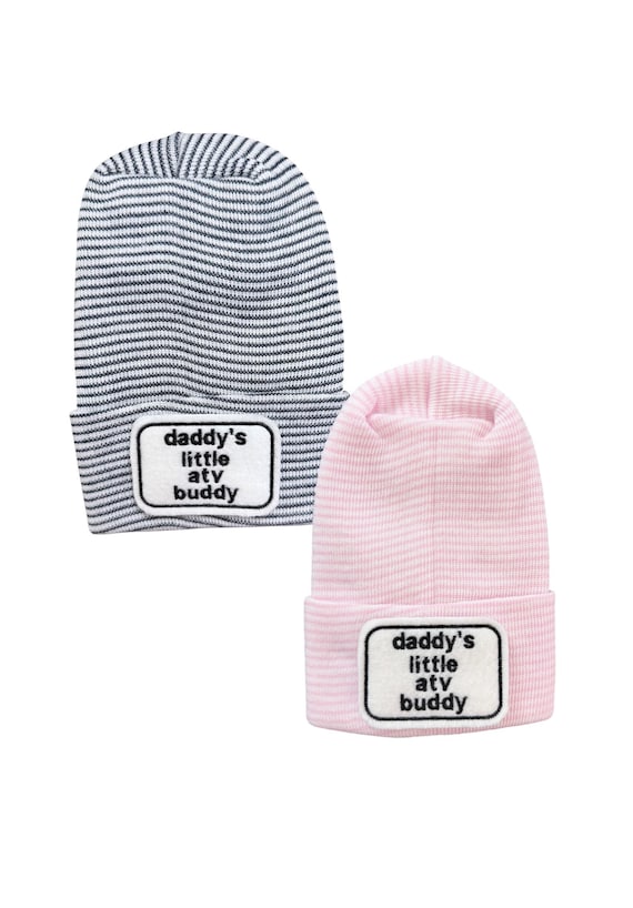 Newborn Hat. daddy’s little atv buddy. CHOOSE WoRD and Hat COLOR  1st Keepsake, perfect gift