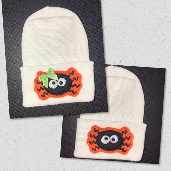 Newborn Hospital Hats! Spiders. You get 2 Twin Babies 1st Keepsakes! Newborn Hospital Beanies. Newborn Baby Hats! Cute!