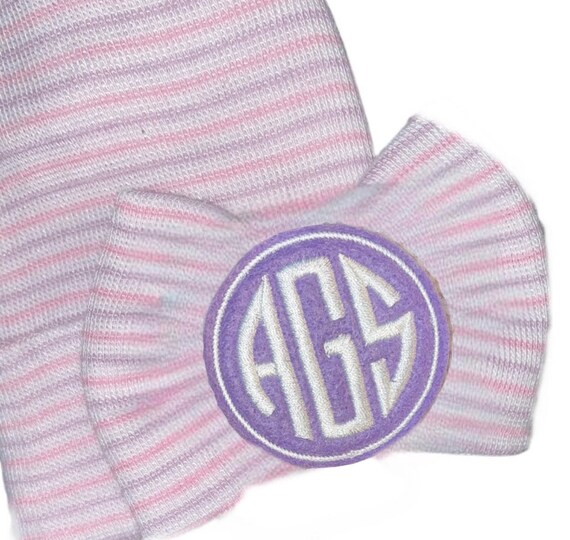 Newborn Hat Monogrammed with Initials on Large Bow. 1st Keepsake! More Colors!Great Gift