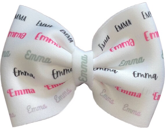 Girls Bow Hat or Headband with NAME! Baby Girl Bow!  Custom Made Fabric Bow. Newborn Hospital Hat. Newborn Hat. Infant Beanie. EXCLUSIVE