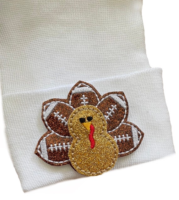 Newborn Turkey Hat With Footballs. 1st Keepsake. Great  Gift!