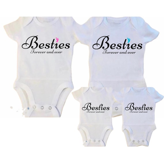 Twin Baby Bodysuits. You get 2!  Besties. You choose Footprint Color. 1st Keepsakes! GREaT GiFT! 1st Keepsake!