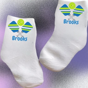Baby/Toddler/Child Pickleball Paddles and Ball Socks. Multiple sizes offered. Choose from 0-6 months to 14 years. Cute Gift!