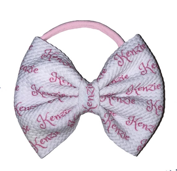 Girls Bow Hat or Headband with NAME! Baby Girl Bow!  Custom Made Fabric Bow. Newborn Hospital Hat. Newborn Hat. Infant Beanie. EXCLUSIVE