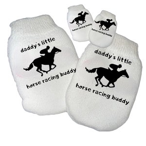 MITTENS! Newborn no scratch Horse Racing Buddy Mittens  For Boy or Girl! Perfect Shower / Newborn Gift! Every Baby Needs. Cute Baby Gift!