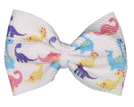 Bow on Headband with Dinosaur for Girl and Option to Add Name! Perfect Shower/Newborn Gift Every Baby Needs. Cute Baby Gift!