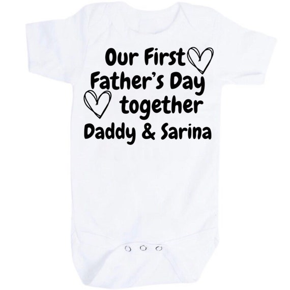 Baby Bodysuit. Our First Father’s Day. Personalized GREaT GiFT! 1st Keepsake!