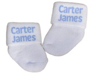 Baby Socks & option to add Mittens with NAME. Boy or Girl! Perfect Shower / Newborn Gift! Every Baby Needs. Every Mom Loves!