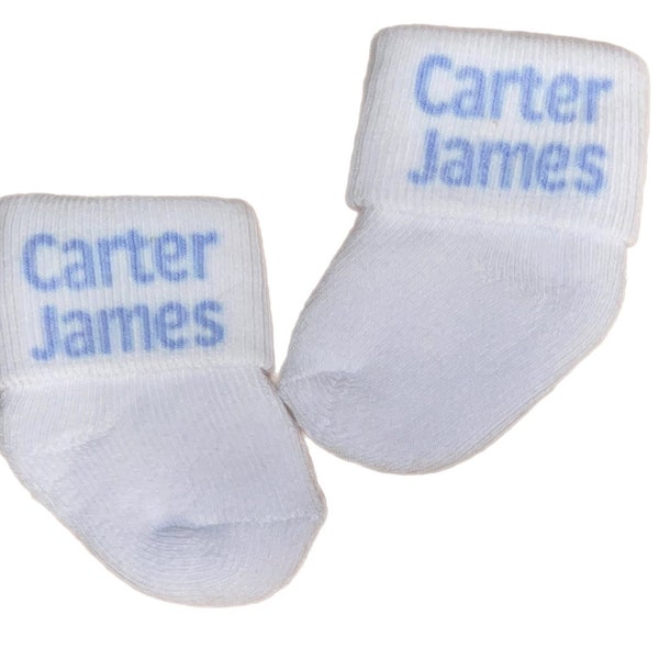 Baby Socks & option to add Mittens with NAME. Boy or Girl! Perfect Shower / Newborn Gift! Every Baby Needs. Every Mom Loves!