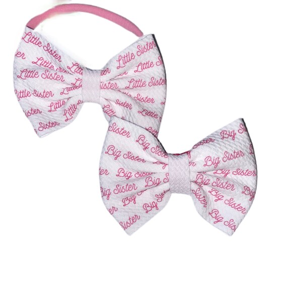 Bow with Little Sister and Big Sister Bow on Clip!  Custom Made Bow. EXCLUSIVE
