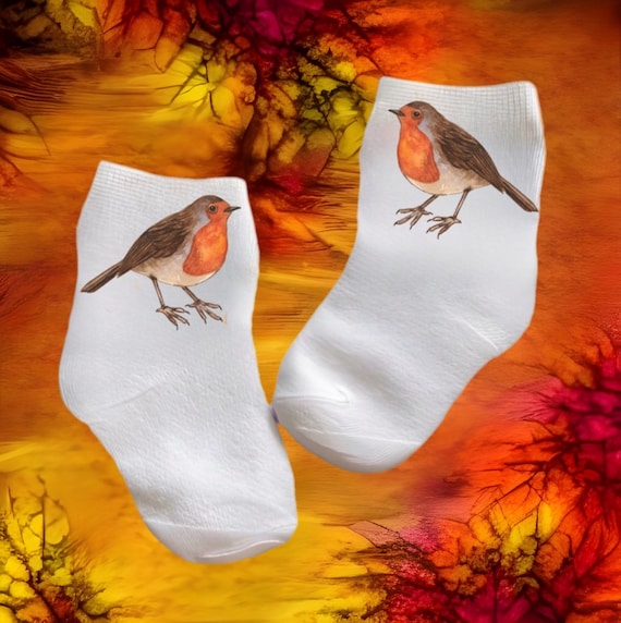 Baby/Toddler/Child Cute Robin Socks. Multiple sizes offered. Choose from 0-6 months to 14 years. Cute Gift!