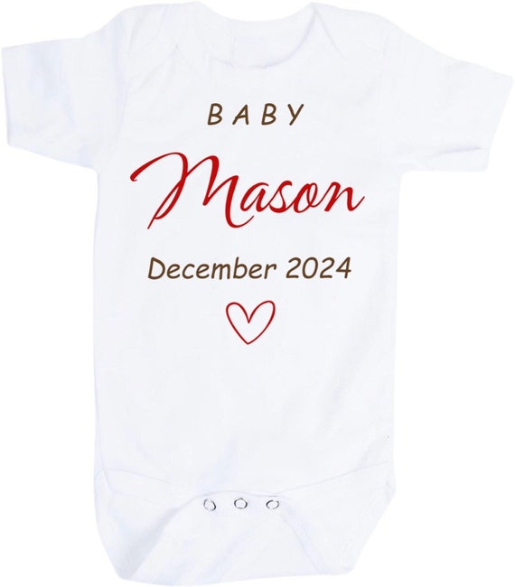 Baby Bodysuit Announcement You Choose Set. Great Gift. Size 0-3 Months
