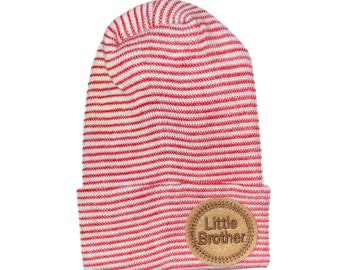 Newborn Hospital  Hat with Little BROTHER. You Choose Hat Color. Newborn Beanie. For Every New Baby