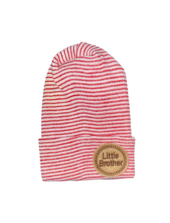 Newborn Hospital  Hat with Little BROTHER. You Choose Hat Color. Newborn Beanie. For Every New Baby