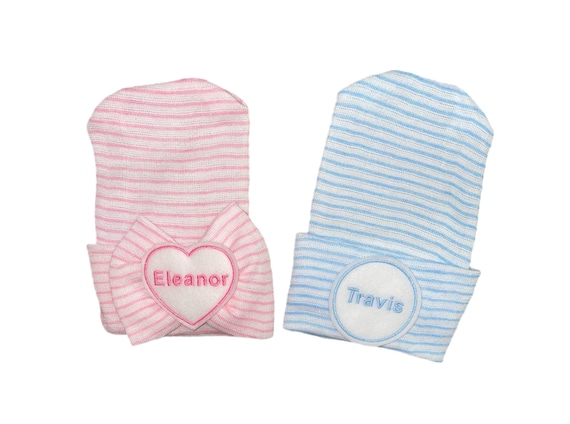 Personalized Hats! Baby Gift. Newborn Hospital Hats.  Personalized Twin Hats! Great Gift.  Super Cute