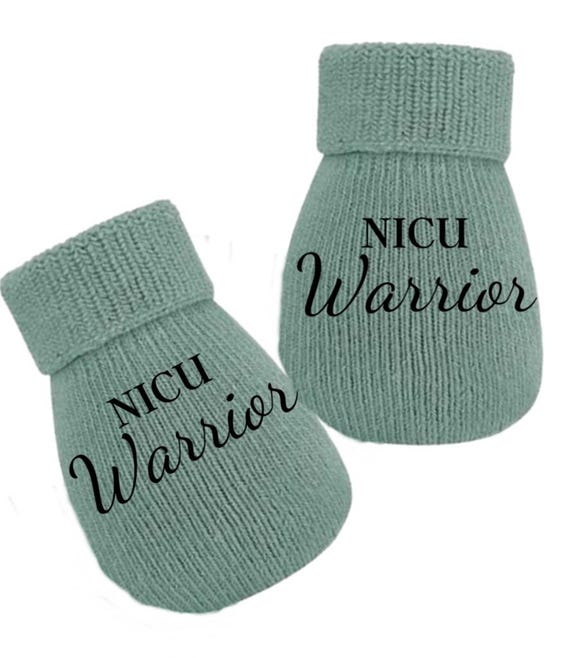 PREEMIE MITTENS Nicu Warrior Baby. You Choose Mitten Color.