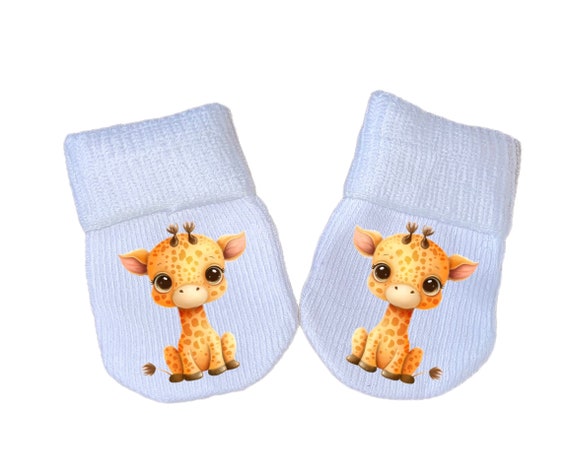 PREEMIE MITTENS Cute Giraffe Baby and Sock Option! Preemie No Scratch Mittens AnD Or PREEMIE SoCKS!