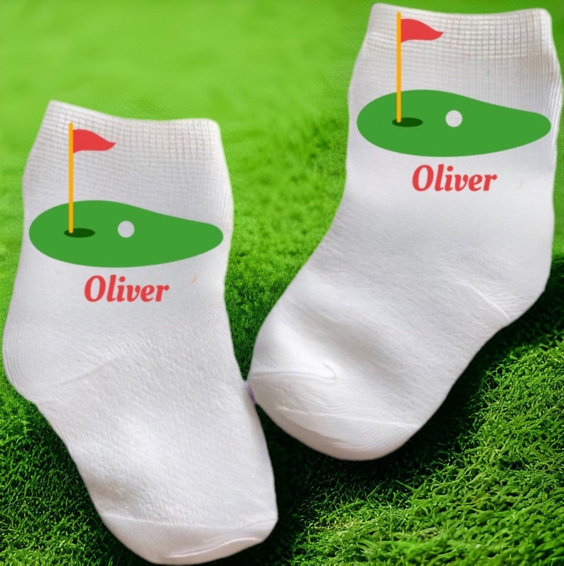Baby/Toddler/Child Golf Socks. Multiple sizes offered. Choose from 0-6 Months to 14 Years. Cute Gift image 3