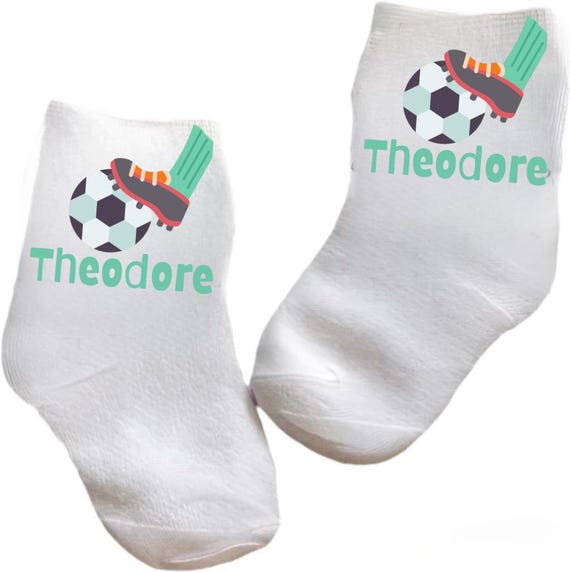 Soccer socks for Baby, Toddler, Child. With Option to add name. Multiple sizes offered. Choose from 0-6 Months to 14 years.