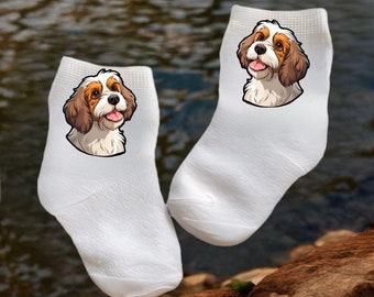 Baby/Toddler/Child Cute Cavachon Socks.Multiple sizes offered. Choose from 0-6 months to 10 years. Cute  Gift!