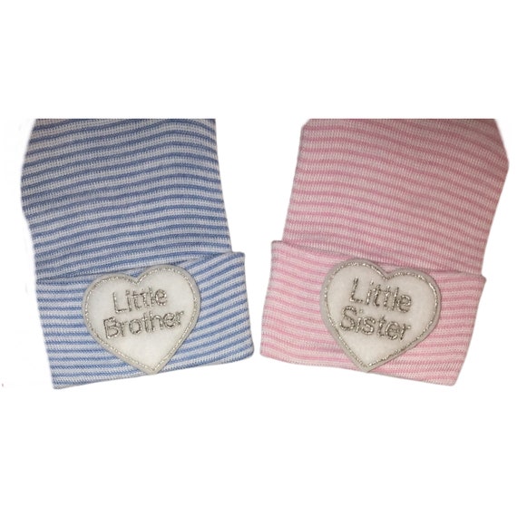 Twins! Hospital Hats. Twin Babies 1st Keepsakes! 2 Newborn Hospital Beanies. Newborn Baby Hats Newborn Beanies. Little Sister Little Brother