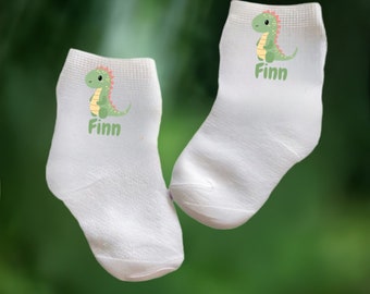 Baby/Toddler/ Child Dinosaur Socks size. Multiple sizes offered. Choose from 0-6 months to 10 years. You Choose Size. Cute Gift!