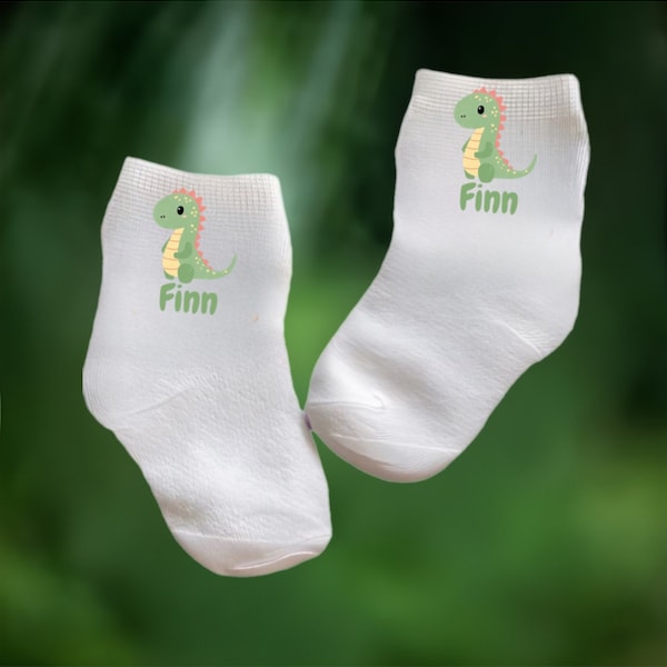 Baby/Toddler/ Child Dinosaur Socks size. Multiple sizes offered. Choose from 0-6 months to 10 years. You Choose Size. Cute Gift!