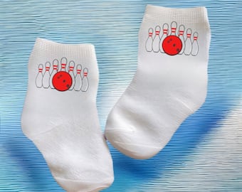 Baby/Toddler/Child Bowling Socks. Multiple sizes offered. Choose from 0-6 months to 10 years. Every Baby Needs. Cute Baby Gift!