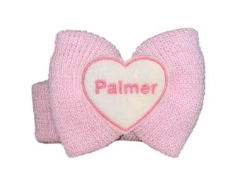 Baby STIRNBAND mit Baby’s Name auf rosa strickschleife. Erinnerungsstück! Tolles Geschenk