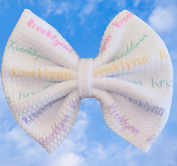 Girls Bow Hat or Headband with NAME! Baby Girl Bow!  Custom Made Fabric Bow. Newborn Hospital Hat. Newborn Hat. Infant Beanie. EXCLUSIVE