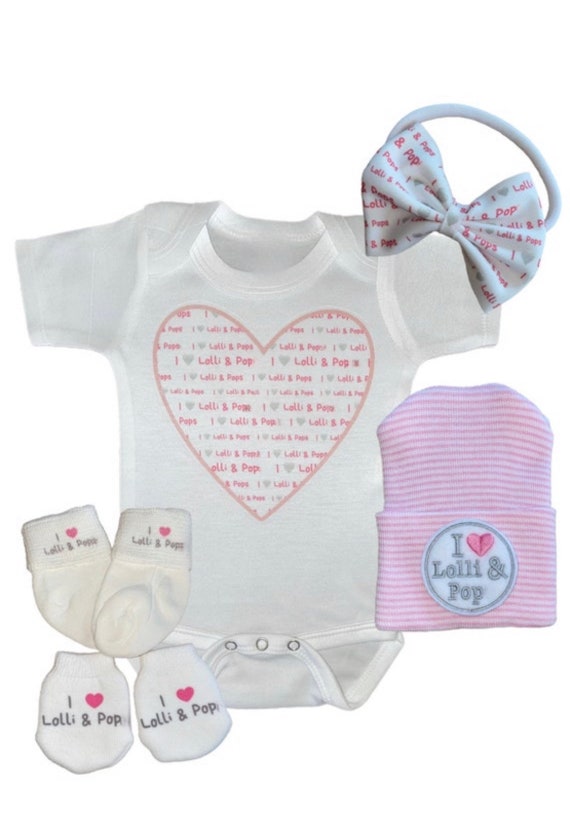 Bodysuit with I Love Lolli & Pop in heart Shape 1st Keepsake! GREaT GiFT!