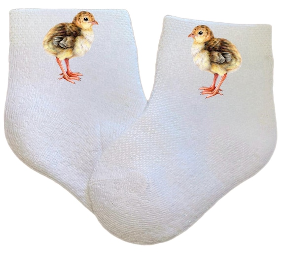 Baby/Toddler/Child Cute quail Socks. Multiple sizes offered. Choose from 0-6 months to 14 years. Cute Gift!