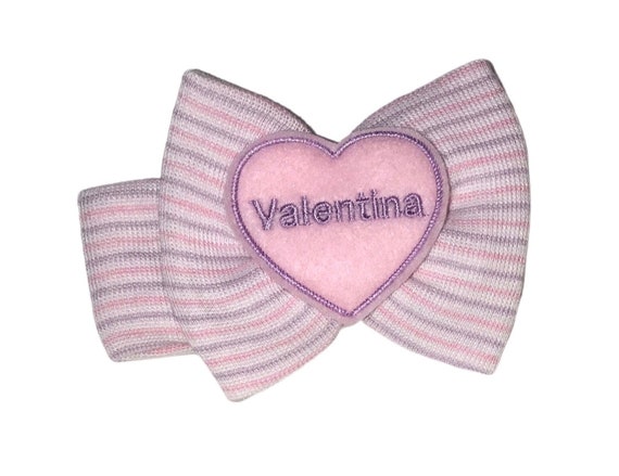 Exclusive Newborn HEADBAND Monogrammed with PERSONALIZED Name!  BIG Bow with Name! 1st Keepsake!