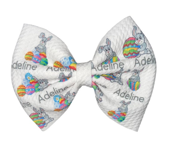 Girls Bow Hat or Headband with NAME! Baby Girl Bow!  Custom Made Farbic Bow. Newborn Hospital Hat. Newborn Hat. Infant Beanie. EXCLUSIVE