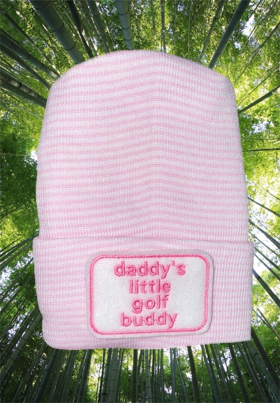 Newborn Hospital Hat daddy's little hockey buddy. 1st Keepsake, Baby Hat. Gender Reveal, Surprise Dad! Coming Home Hat, Cute Baby Gift