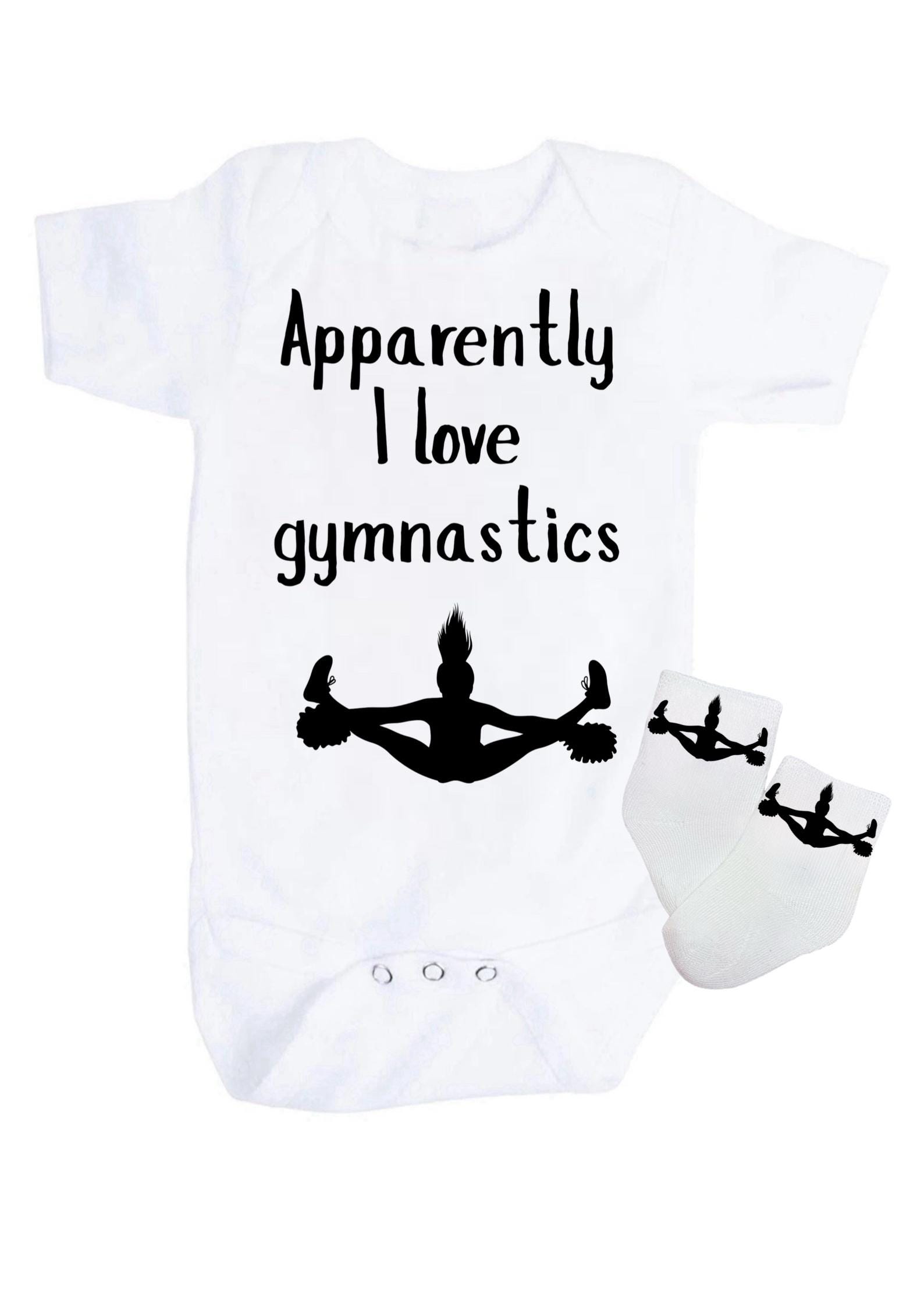 Baby Gymnastics Bodysuit & Socks Set: "Apparently I love gymnastics"