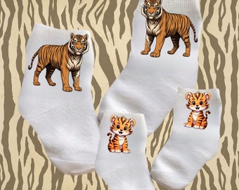Baby/Toddler/Child Cute Tiger Socks. You Choose Design. Multiple sizes offered. Choose from 0-6 months to 10 years. Cute Gift!