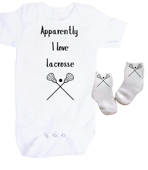 Baby Golfer Bodysuit and Socks. Apparently I Love Lacrosse. Great Gift